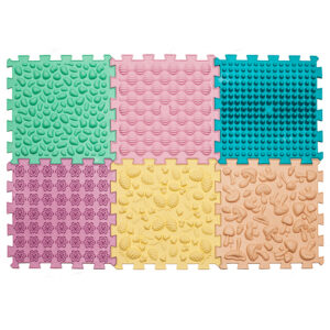 Masážna podložka Puzzle Mix Pastel 6 prvkov