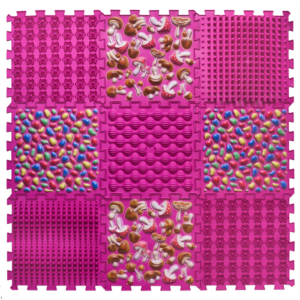 Masážna ortopedická podložka Puzzle "Mix" 9 prvkov Ružová