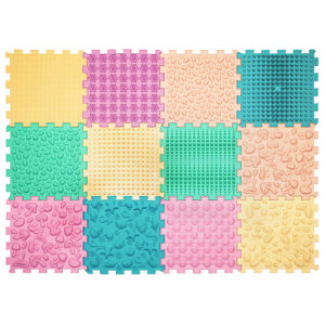 Masážna podložka Puzzle Mix Pastel 12 prvkov