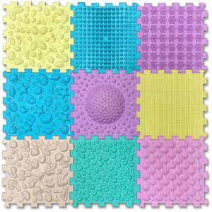 Masážna podložka Puzzle Mix Pastel 9 prvkov